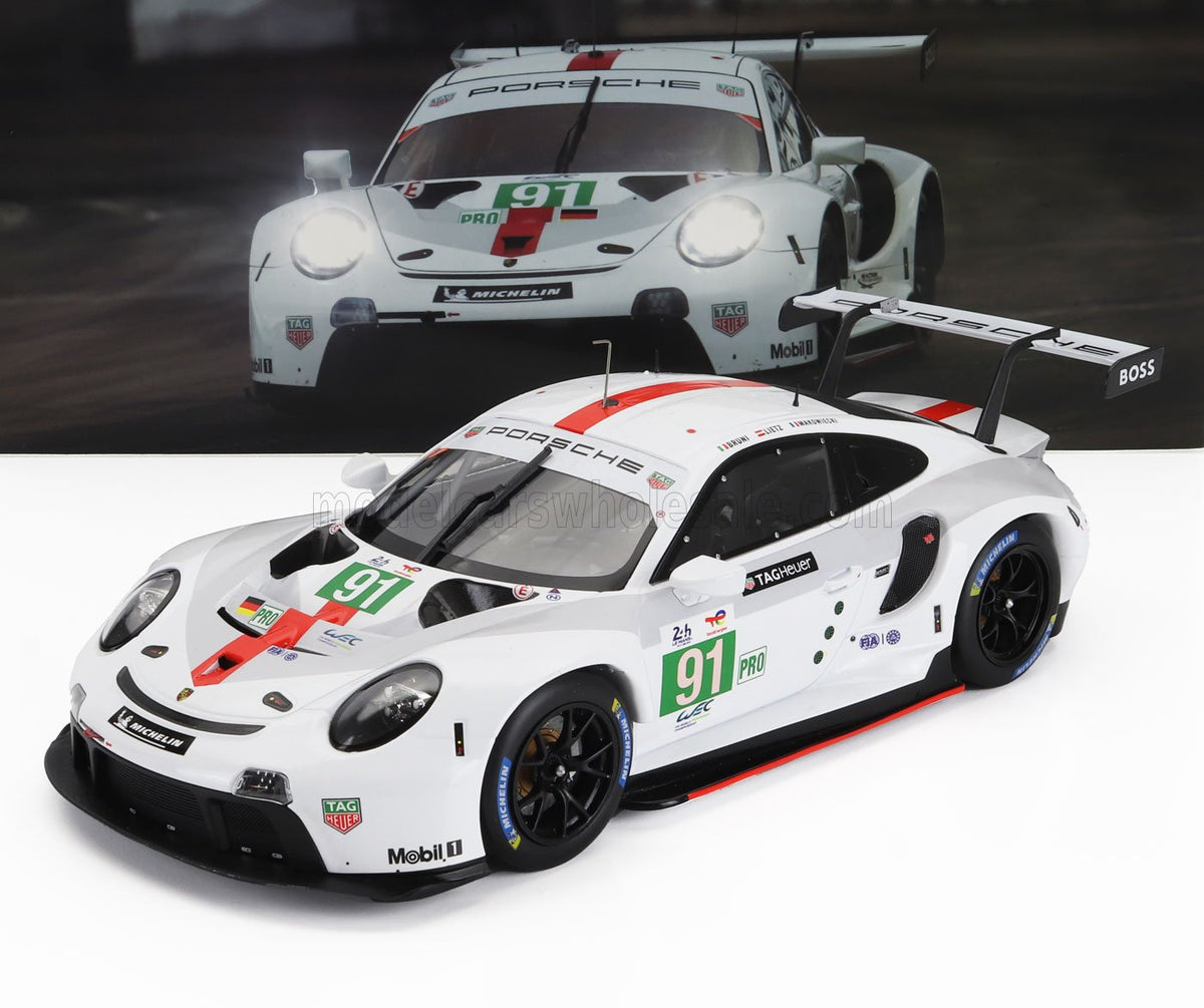 Porsche 911 991-2 4.2L Team Porsche GT No. 91 Gianmaria Bruni Richard Lietz Frederic Makowiecki Winner LMGTE Pro Class 24h Le Mans 2022 IXO Models 1:18 scale model