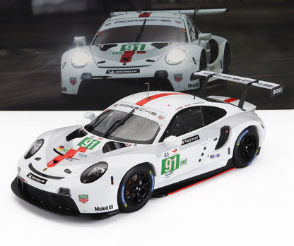 PORSCHE - 911 991-2 4.2 L TEAM PORSCHE GT N.º 91, GANADOR DE LA CATEGORÍA LMGTE PRO EN LAS 24 HORAS DE LE MANS 2022: GIANMARIA BRUNI - RICHARD LIETZ - FREDERIC MAKOWIECKI - BLANCO, GRIS, ROJO