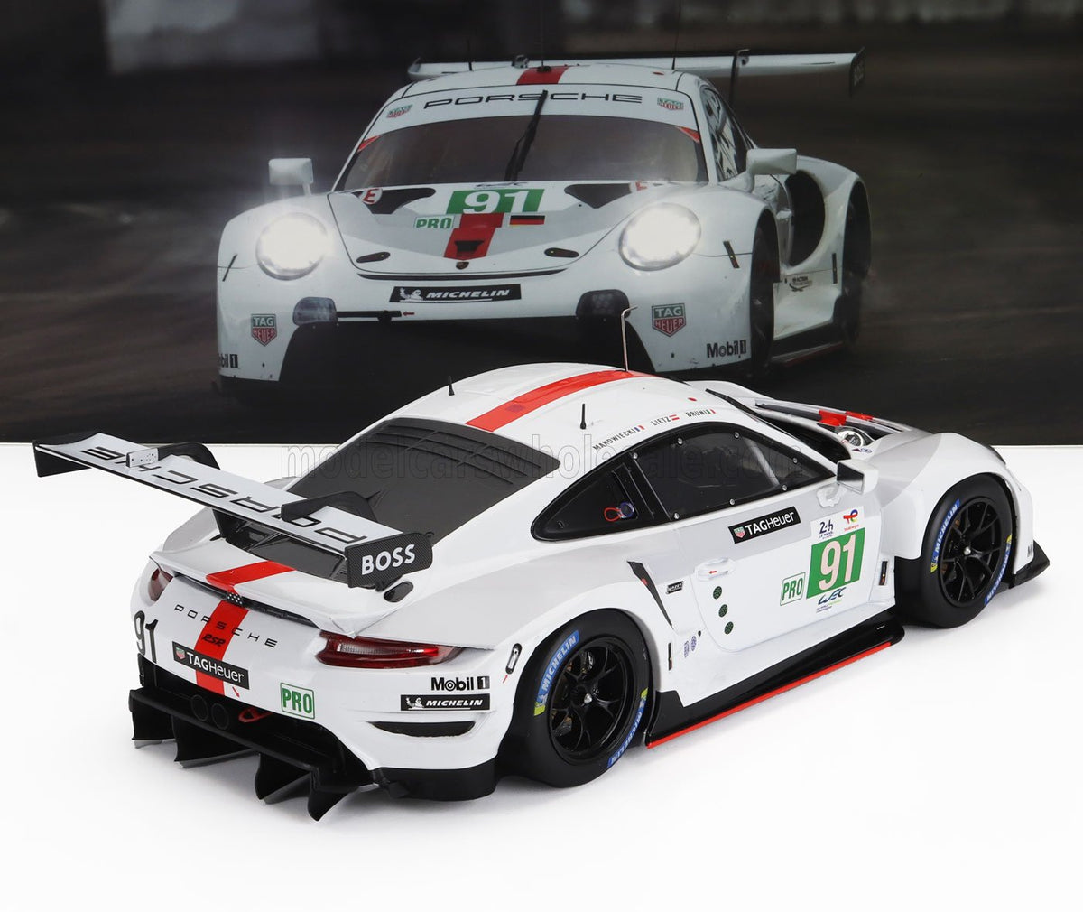 Porsche 911 991-2 4.2L Team Porsche GT No. 91 Gianmaria Bruni Richard Lietz Frederic Makowiecki Winner LMGTE Pro Class 24h Le Mans 2022 IXO Models 1:18 scale model - image 2