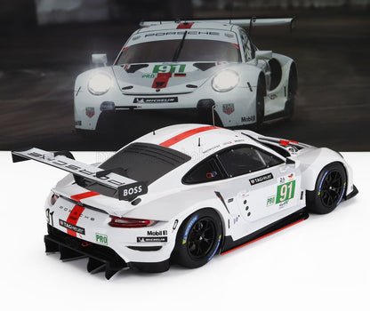 PORSCHE - 911 991-2 4.2 L TEAM PORSCHE GT N.º 91, GANADOR DE LA CATEGORÍA LMGTE PRO EN LAS 24 HORAS DE LE MANS 2022: GIANMARIA BRUNI - RICHARD LIETZ - FREDERIC MAKOWIECKI - BLANCO, GRIS, ROJO