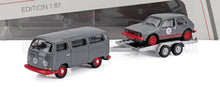 VOLKSWAGEN - T2 MINIBUS 1962 WITH TRAILER + GOLF GTi MKI N 1 RACING 1976 - GREY RED - Vroomi