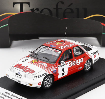 Ford Sierra XR4 rally car model with Belga and Texaco livery, featured on Vroomi