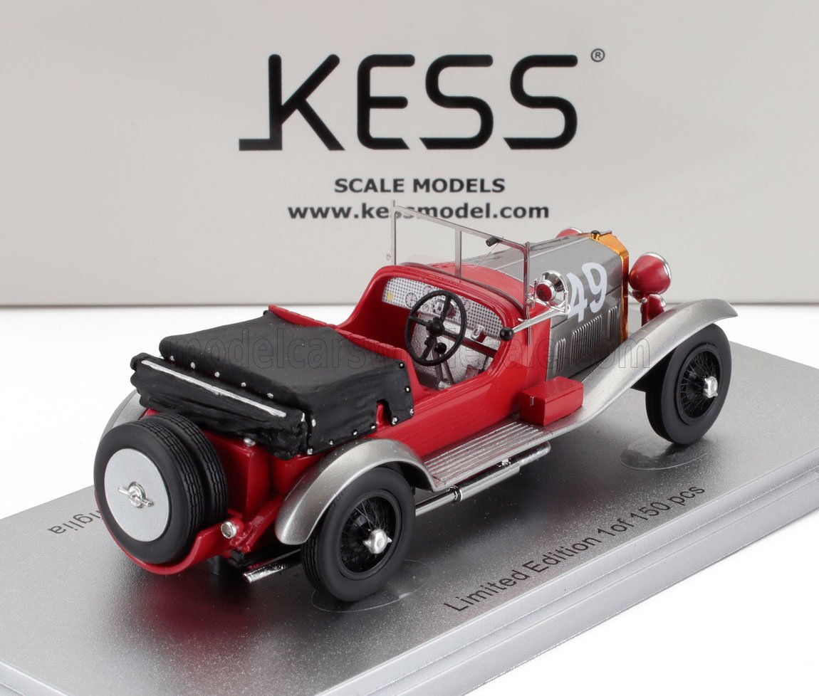 ALFA ROMEO - RL SUPER SPORT N 49 7th MILLE MIGLIA 1927 ARTURO MERCANTI - CARLO SOZZI - RED SILVER BLACK - Vroomi