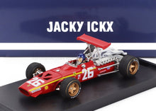 FERRARI - F1 312 N 26 WINNER FRANCE GP 1968 JACKY ICKX - WITH DRIVER FIGURE - RED WHITE Scale model car on Vroomi