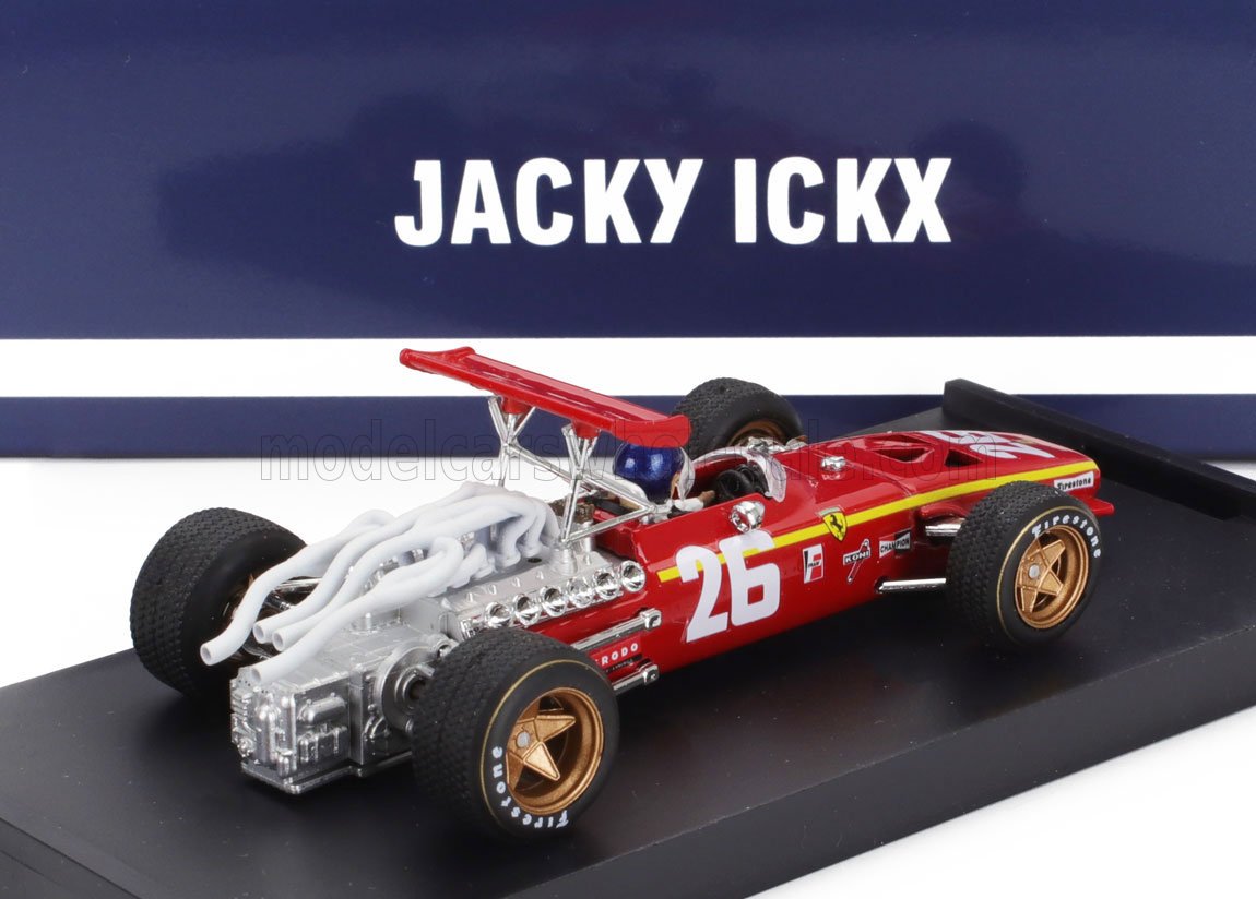 Ferrari F1 312 No. 26 Jacky Ickx Winner France GP 1968 with Driver