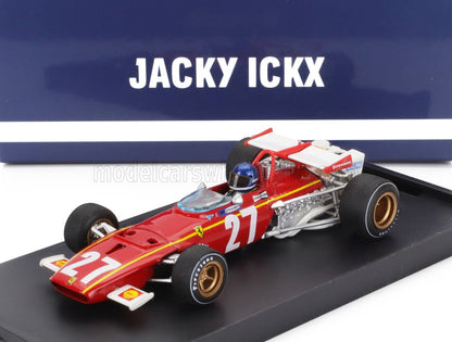 FERRARI - F1 312B N 27 GP DEL BELGIO 1970 JACKY ICKX - CON FIGURINA DEL PILOTA - ROSSO BIANCO modellino in scala modellino Vroomi