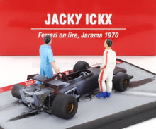 FERRARI - F1 DIORAMA 312B N 2 SPAIN GP WITH FIGURES 1970 - JACKY ICKX ON FIRE - GREY Scale model car on Vroomi
