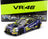 Voiture miniature BMW M4 GT3 VR46 avec livrée Skechers, présentée devant le packaging Vroomi