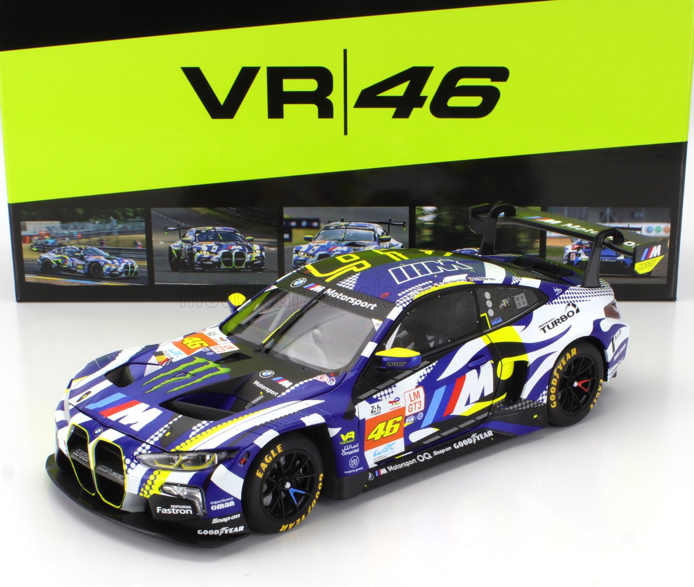 BMW - 4-SERIES M4 GT3 TEAM WRT N 46 24h LE MANS 2024 VALENTINO ROSSI - MAXIME MARTIN - AHMAD AL HARTHY - BLUE WHITE BLACK