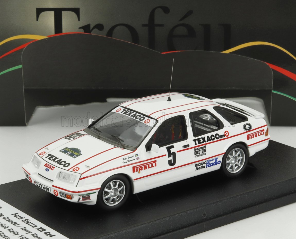 Ford Sierra XR 4x4 No. 5 Kalle Grundel Terry Harryman Rally Sweden 1987 Trofeu 1:43 scale model