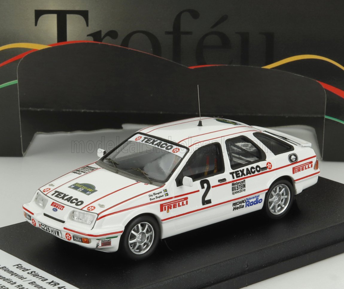 Ford Sierra XR 4x4 No. 2 Stig Blomqvist Bruno Berglund Rally Sweden 1987 Trofeu 1:43 scale model