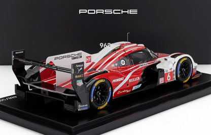 PORSCHE - 963 9RD 4.6L TURBO V8 TEAM PORSCHE PENSKE MOTORSPORT N. 6 4° posto 24 Ore di Le Mans (POLE POSITION) 2024 KEVIN ESTRE - ANDRE LOTTERER - LAURENS VANTHOOR - CON VETRINA - CON VETRINA - ROSSO BIANCO NERO
