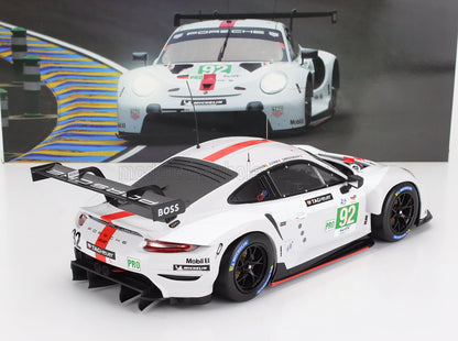 PORSCHE - 911 991-2 RSR-19 4,2 L TEAM PORSCHE GT N.º 92 24 Horas de Le Mans 2022 MICHAEL CHRISTENSEN - KEVIN ESTRE - LAURENS VANTHOOR - BLANCO, GRIS, ROJO