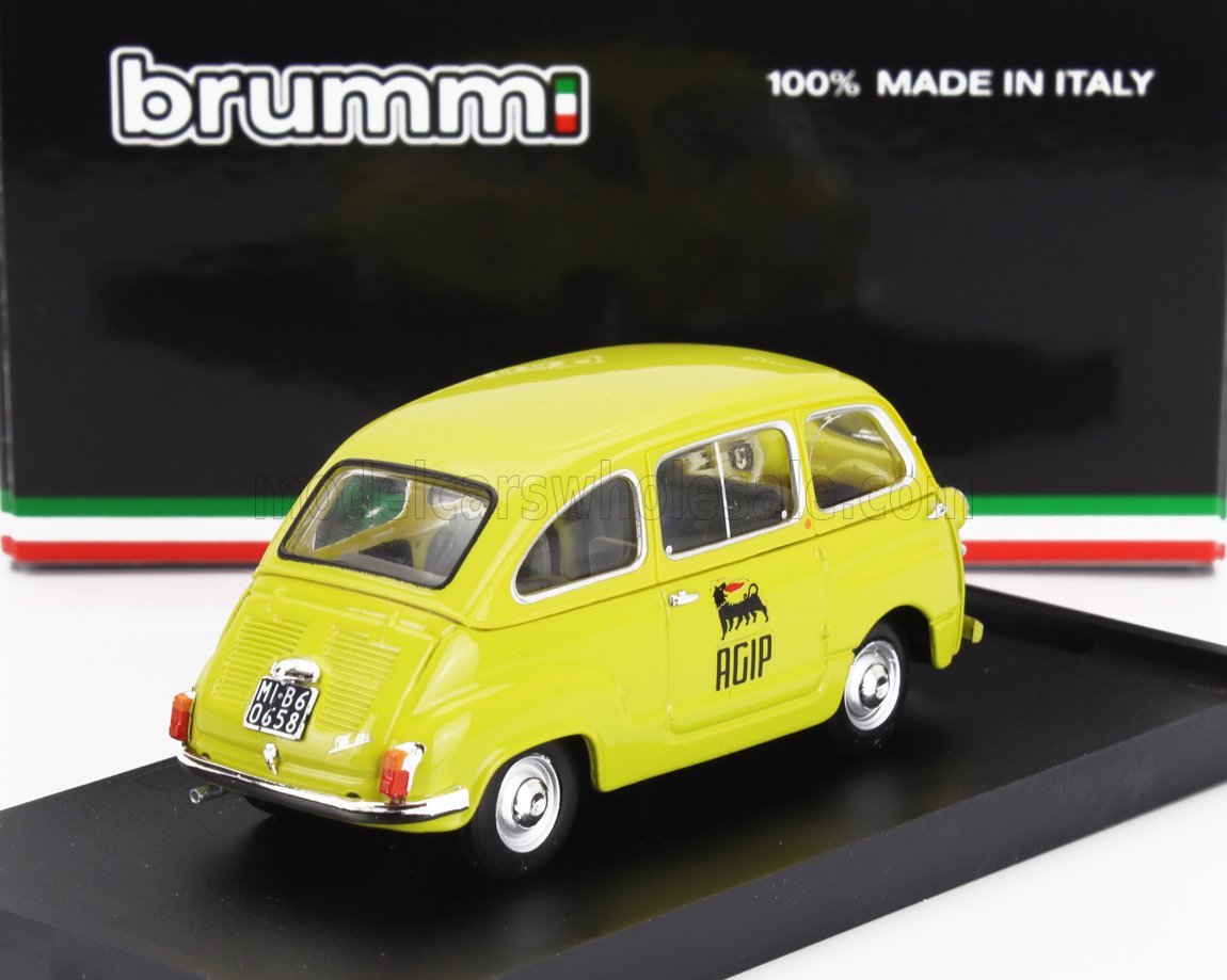 Fiat 600D Multipla Commerciale AGIP 1960 Yellow Brumm 1:43 scale model - image 2