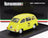 Voiture miniature Brumm jaune avec logo AGIP, posée sur socle noir — Vroomi.