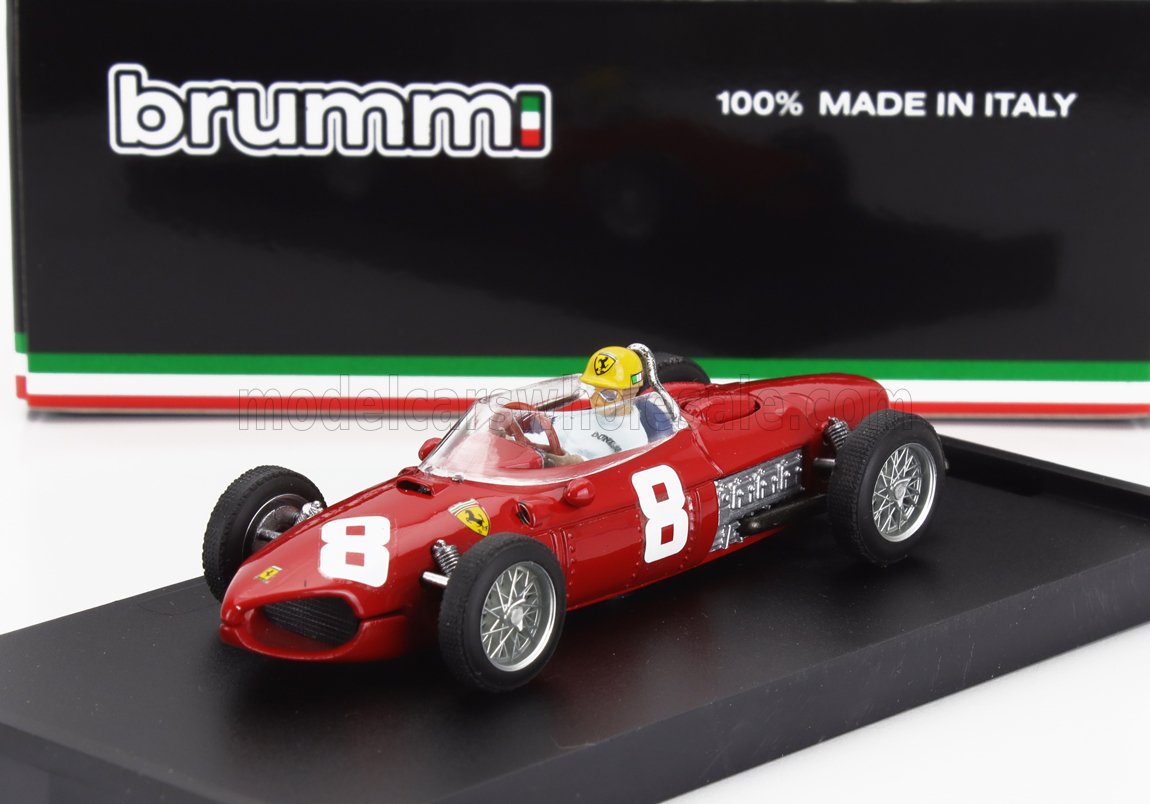 FERRARI - F1 156 N 8 ITALY MONZA ITALY GP 1961 RICARDO RODRIGUEZ - WITH DRIVER FIGURE - RED Scale model car on Vroomi