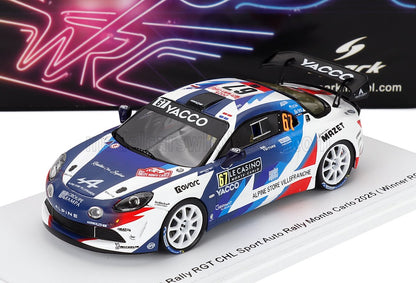 RENAULT - ALPINE A110 RGT TEAM CHL SPORT AUTO (night version) N 67 WINNER RGT CLASS RALLY MONTECARLO 2025 RAPHAEL ASTIER - DENIS GIRAUDET - BLUE WHITE