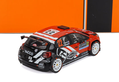 CITROEN - C3 RALLY2 TEAM PH SPORT N 22 WINNER RALLY MONTECARLO 2025 YOHAN ROSSEL - ARNAUD DUNAND - RED WHITE