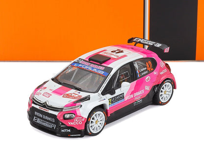 CITROEN - C3 RALLY2 TEAM SARRAZIN MOTORSPORT IRON LYNX N 42 RALLY MONTECARLO 2025 SARAH RUMEAU - JULIE AMBLARD - PINK WHITE