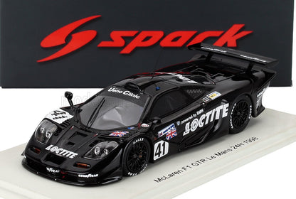 Spark 1/43 scale model of black McLaren F1 GTR with Loctite livery, Le Mans 1998, available at Vroomi