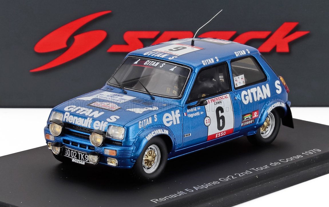 RENAULT - R5 ALPINE Gr.2 (night version) N 6 2nd RALLY TOUR DE CORSE 1979 JEAN RAGNOTTI - JEAN MARC ANDRIE - BLUE, Vroomi, 