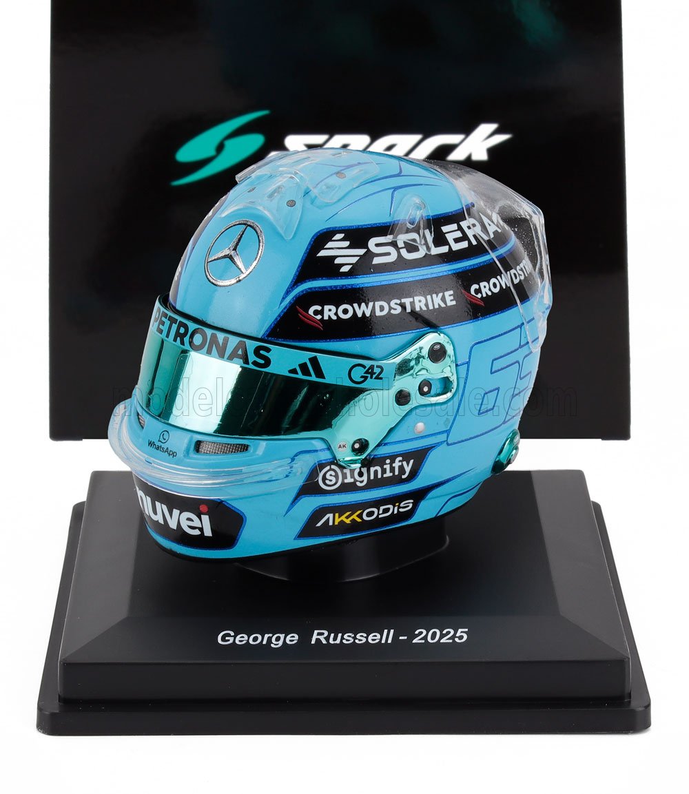 BELL HELMET - CASCO HELMET F1 GEORGE RUSSELL F1 TEAM MERCEDES AMG N 63 SEASON 2025 - LIGHT BLUE
