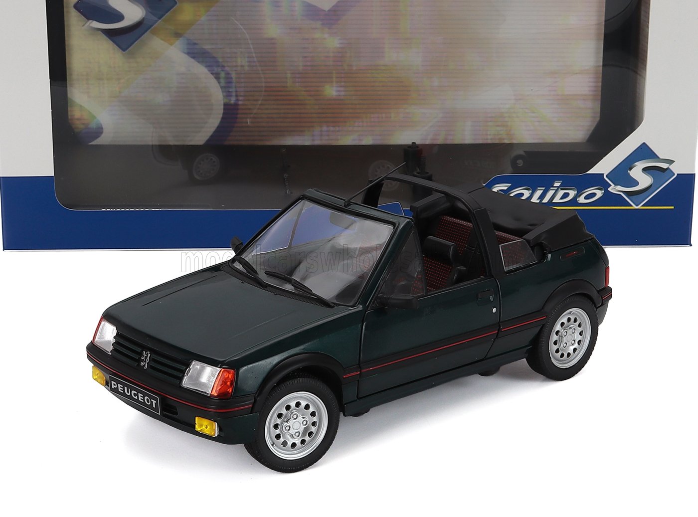 Peugeot 205 Cabriolet-modelauto op schaal 1:18 van gegoten metaal, inclusief doos, nu online verkrijgbaar voor verzamelaars