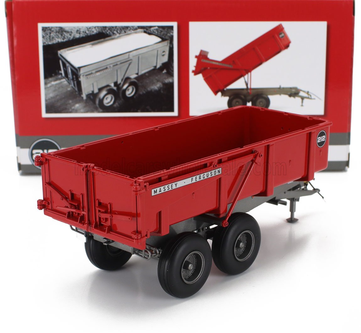 Red Massey Ferguson 212 model trailer die-cast scale replica with box, available at Vroomi