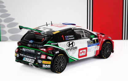 Hyundai New Zealand rally car model with sponsor decals, displayed on white surface, available on Vroomi