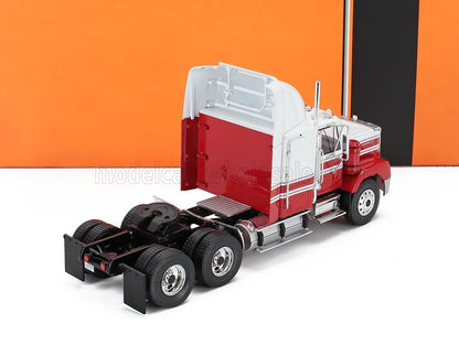 Red and white die-cast model truck cab, 1/18 scale, available at Vroomi for collectors