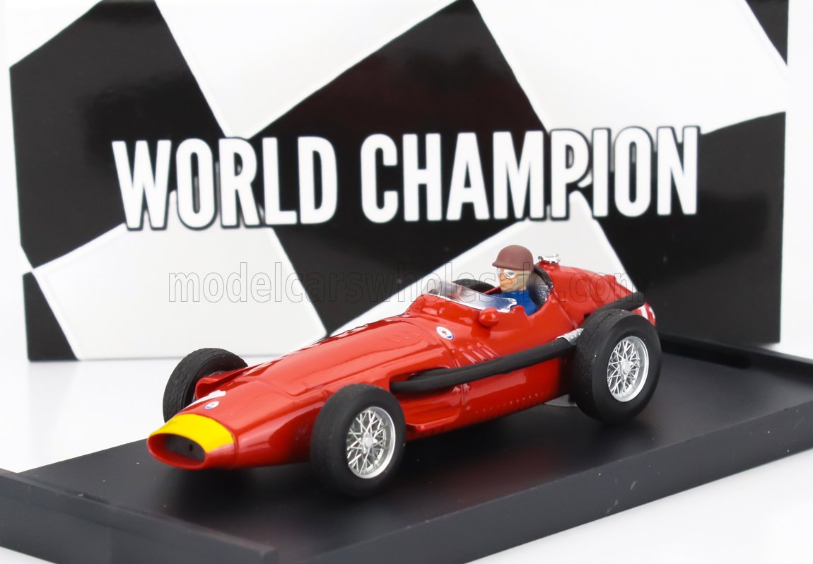 MASERATI - F1 250F N 1 WORLD CHAMPION WINNER GERMANY GP 1957 JUAN MANUEL FANGIO - WITH DRIVER FIGURE - RED Scale model car on Vroomi