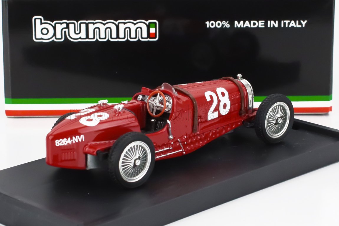 BUGATTI - F1 TIPO 59 N 28 MONACO GP 1934 TAZIO NUVOLARI - RED Scale model car on Vroomi