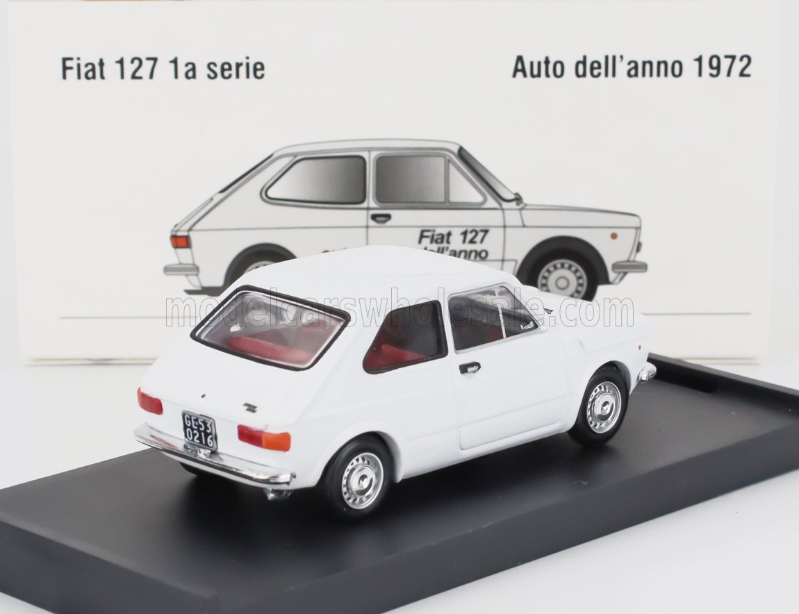 FIAT - 127 1-SERIES 1971 - RED INTERIOR - BIANCO - WHITE Scale model car on Vroomi