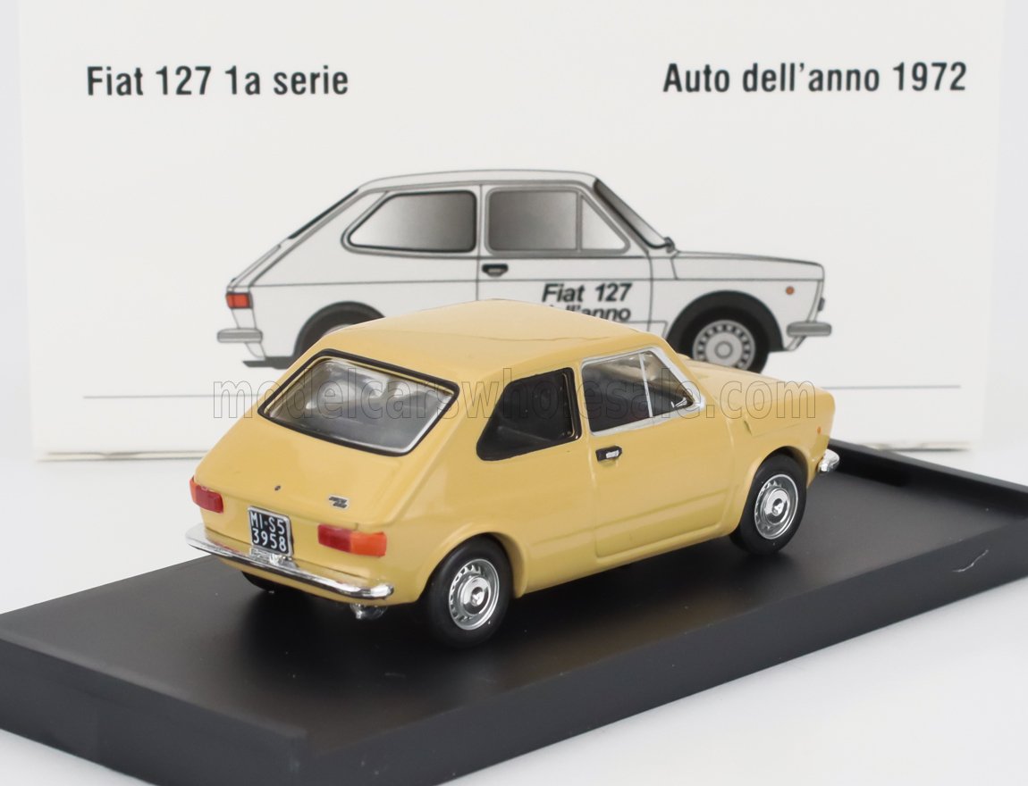 FIAT - 127 1-SERIES 1971 - BLACK INTERIOR - GIALLO TAHITI - YELLOW Scale model car on Vroomi