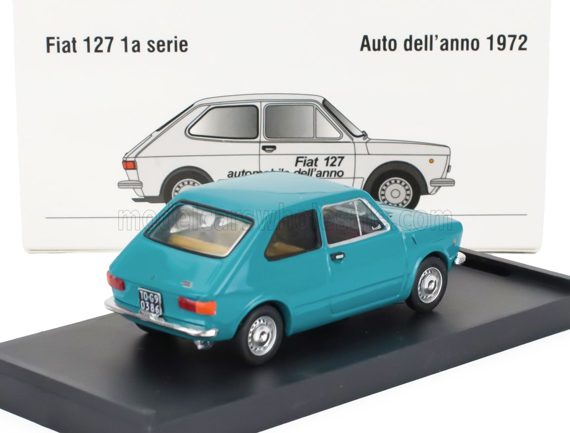 FIAT - 127 1-SERIES 1971 - BEIGE INTERIOR - VERDE LAGO - GREEN Scale model car on Vroomi