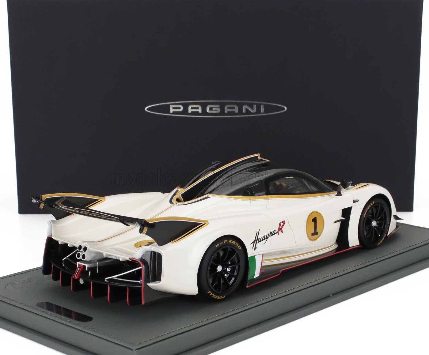 PAGANI | HUAYRA R N 1 RACING 2021 - CON VETRINA - WITH SHOWCASE | BIANCO BENNY - BLACK