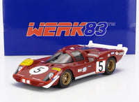 Modellino in scala Ferrari 512S rosso con livrea Shell, esposto davanti alla scatola Werk83 — Vroomi
