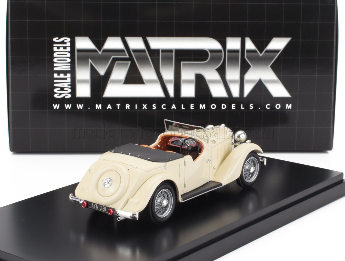Rover 12hp P1 Tourer Cabriolet Open 1934 White Matrix Scale Models 1:43 scale model - image 2