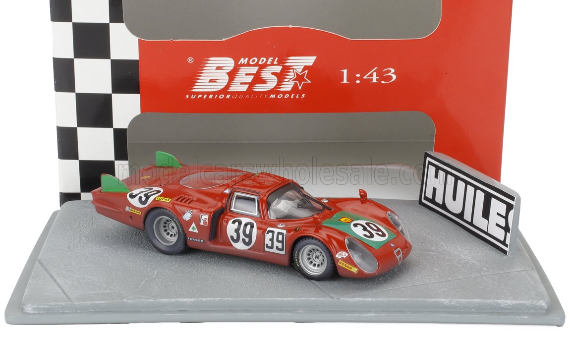 ALFA ROMEO | DIORAMA T33.2 TEAM AUTODELTA SPA N 39 24h LE MANS 1968 IGNAZIO GIUNTI - GIOVANNI GALLI