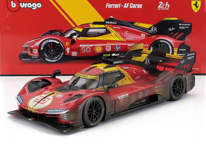 FERRARI - 499P 3.0L TURBO V6 TEAM FERRARI AF CORSE N 50 WINNER 24h LE MANS (AFTER RACE VERSION) 2024 ANTONIO FUOCO - MIGUEL MOLINA - NICKLAS NIELSEN - RED - Vroomi