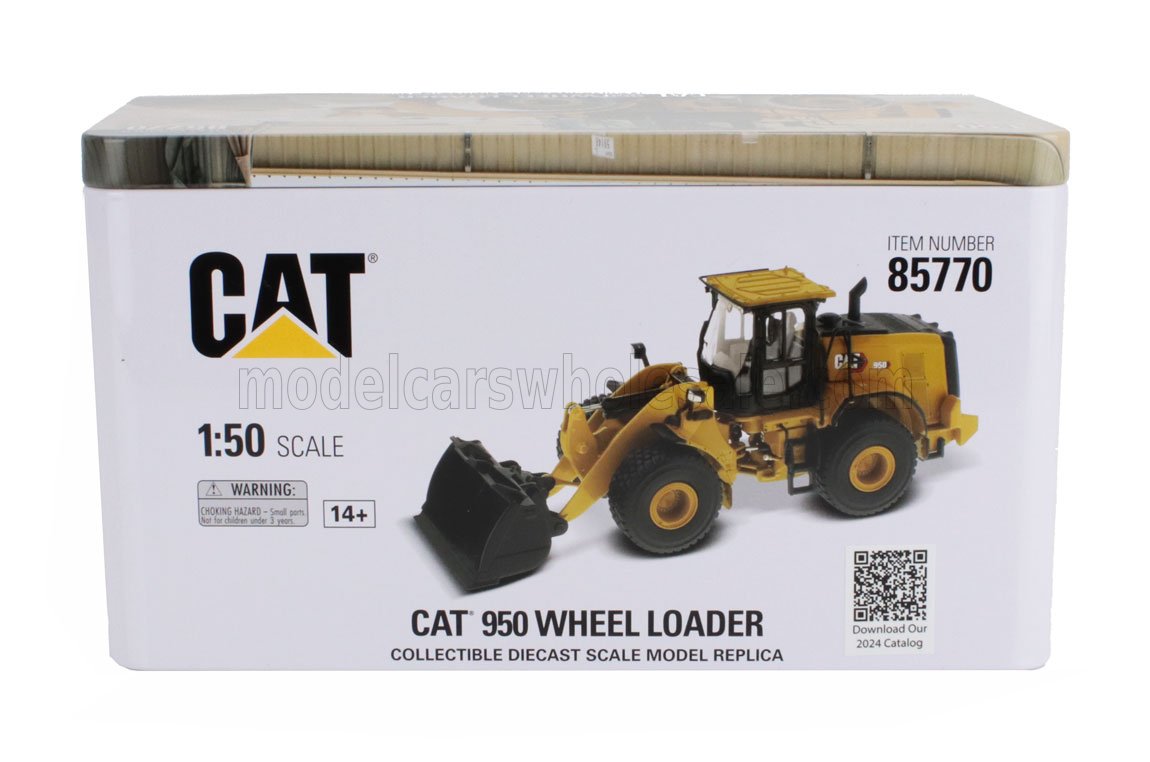 CAT 950 wheel loader diecast scale model 1:50 replica in box, also available on Vroomi platform