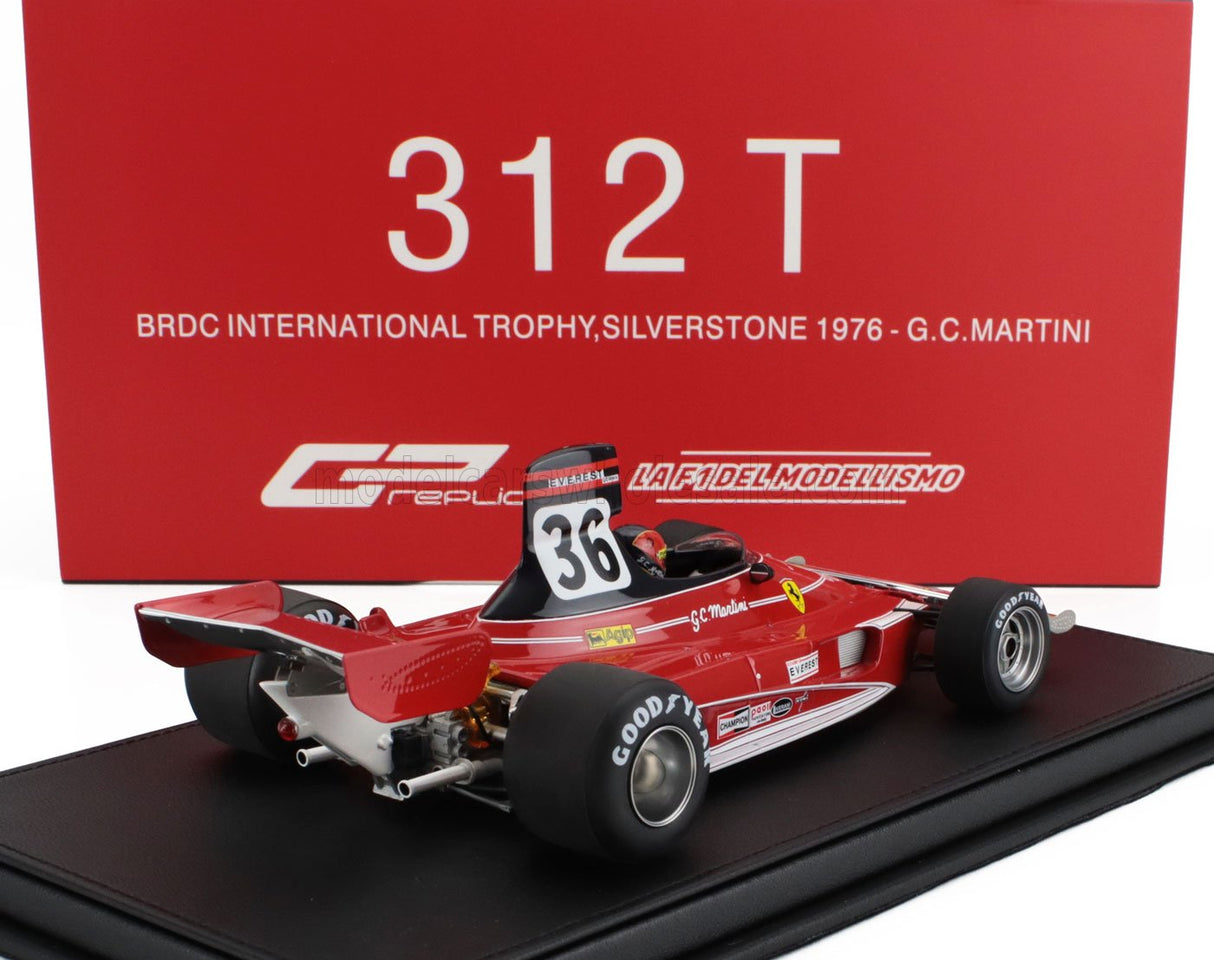FERRARI | F1  312T TEAM EVEREST N 36 BRDC INTERNATIONAL TROPHY SILVERSTONE (with pilot figure) 1976 GIANCARLO MARTINI - CON VETRINA - WITH SHOWCASE