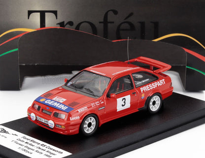 TROFEU - 1/43 - FORD ENGLAND - SIERRA RS COSWORTH N 3 WINNER RALLY FOREST STAGES 1989 COLIN McRAE - DEREK RINGER - RED