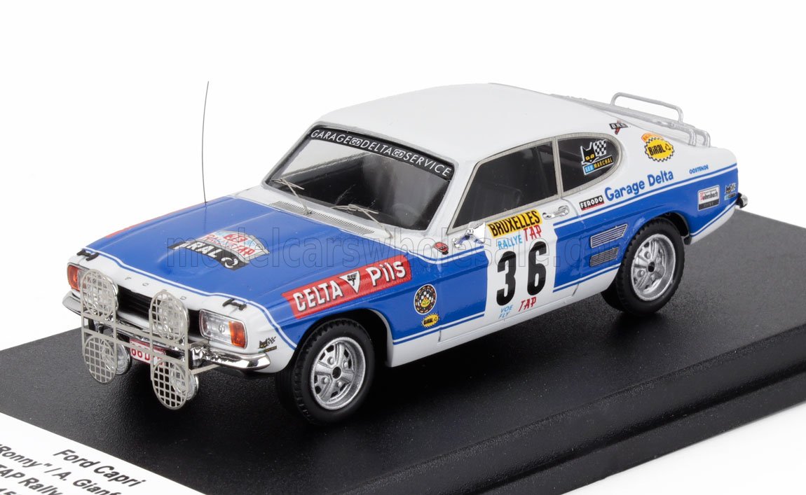 Ford Capri 2600 No. 36 Ronny Gianfaldone Adrian Gianfaldone Rally TAP 1972 Night Version Trofeu 1:43 scale model