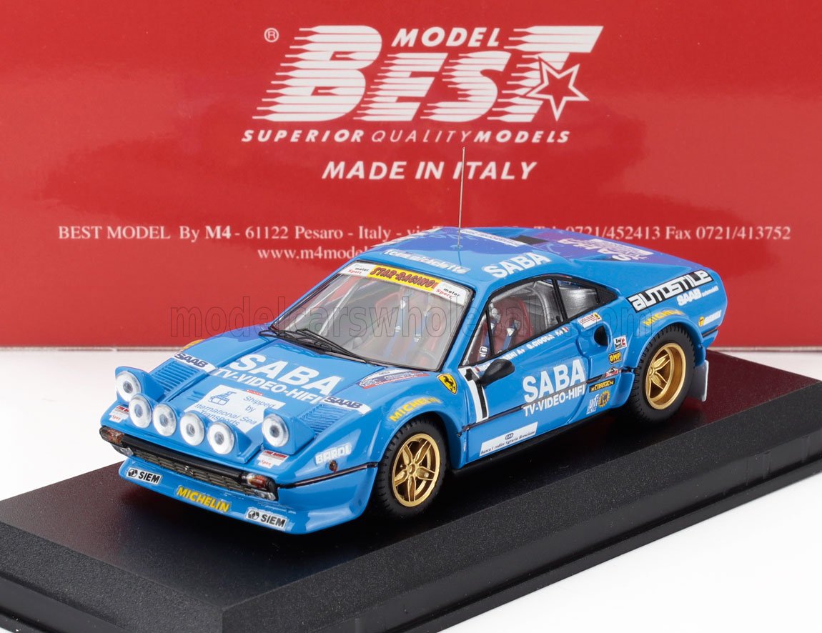 FERRARI - 308 GTB TEAM SABA (night version) N 1 WINNER RALLY MILLE MIGLIA 1983 NICOLA BUSSENI - DANIELE CIOCCA - BLUE - Vroomi