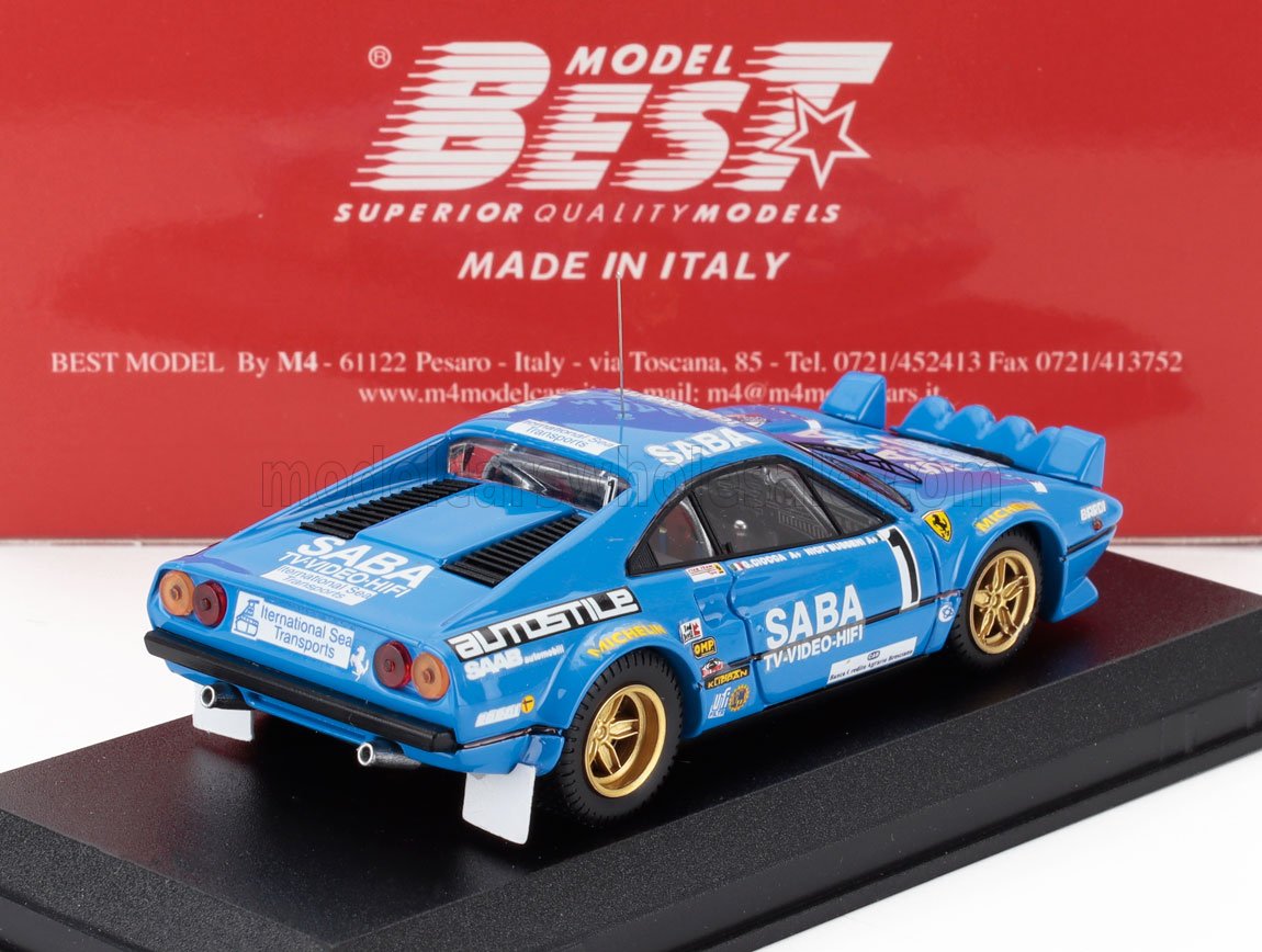 FERRARI - 308 GTB TEAM SABA (night version) N 1 WINNER RALLY MILLE MIGLIA 1983 NICOLA BUSSENI - DANIELE CIOCCA - BLUE - Vroomi