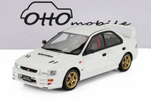 White Subaru Impreza WRX STI scale model car with gold wheels, available at Vroomi