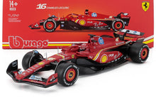 1/24 scale model of Charles Leclerc's Ferrari F1 car in red, detailed with sponsor logos, offered on Vroomi