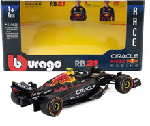 1/43 scale Red Bull Racing RB21 Formula 1 model car by Bburago with Oracle and Honda branding, available on Vroomi