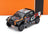 Voiture miniature Toyota GR Hilux Rally Raid par Vroomi, avec décalcomanies sponsors et pneus tout-terrain.